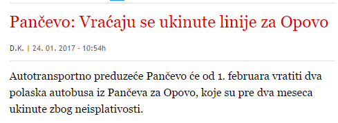 Štampa: U BLICU TEKST O VRAĆANJU AUTOBUSKIH LINIJA