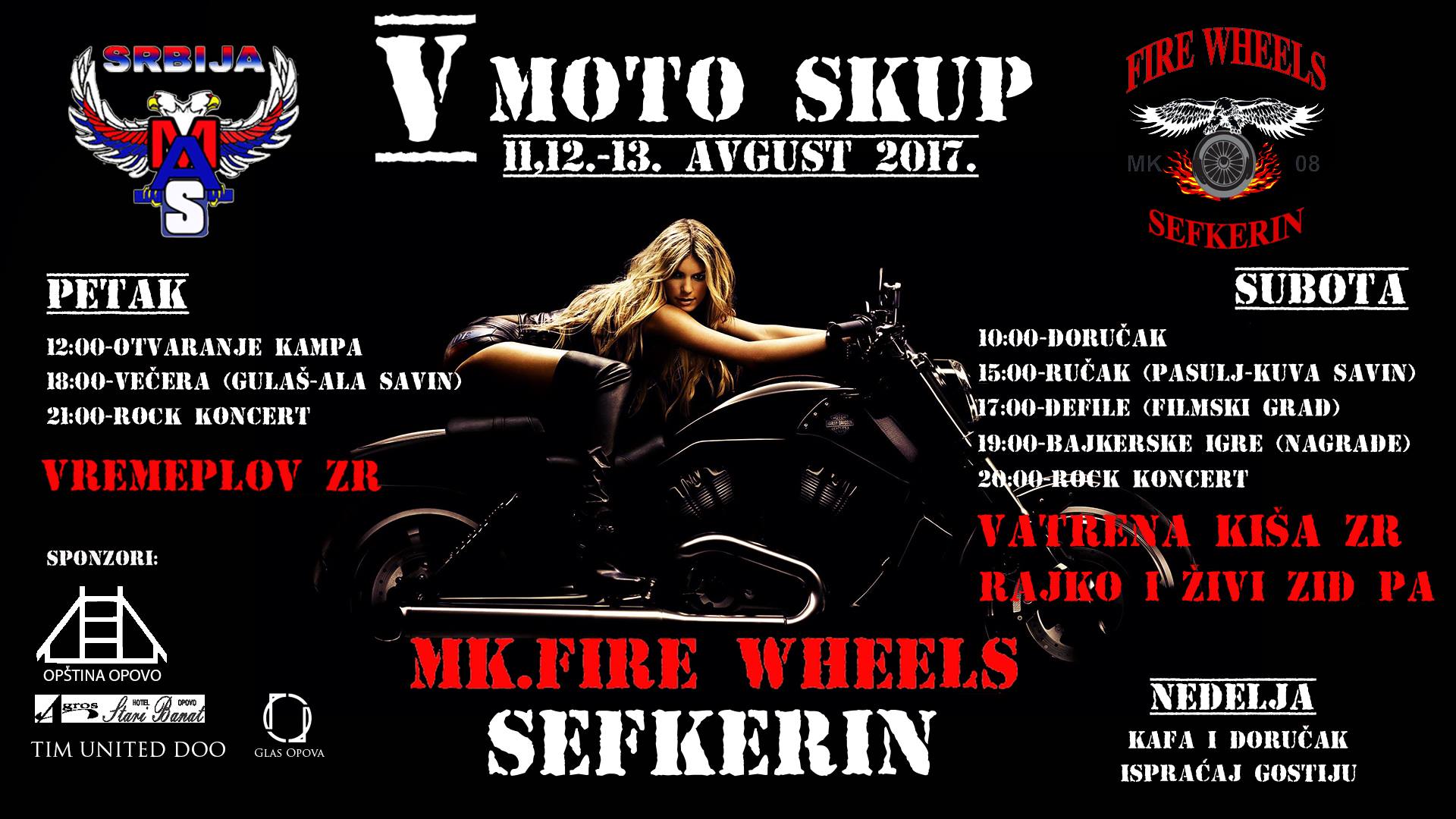 Moto klub „Fire Wheels“:  TOKOM VIKENDA VELIKI MOTO SKUP U SEFKERINU