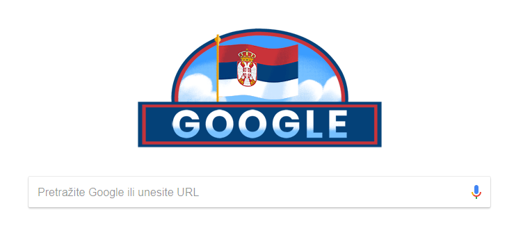 Gugl u znaku Dan državnosti Srbije: DAN DRŽAVNOSTI SRBIJE  NA NAJVEĆEM SVETSKOM INTERNET PRETRAŽIVAČU
