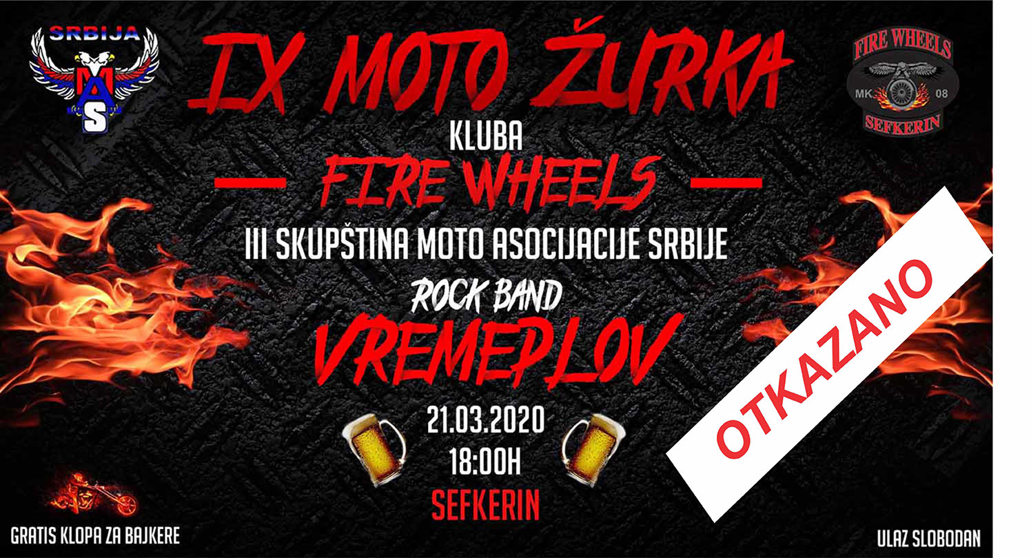 Moto klub Fire Wheels: OTKAZANA MOTO ŽURKA U SEFKERINU