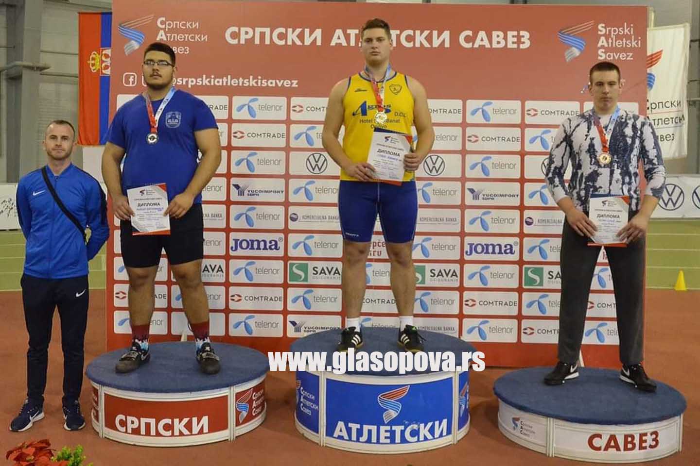 Prvenstvo Srbije za juniore u dvorani: Odličan nastup opovačkih atletičara, zlatna medalja i dva lična rekorda