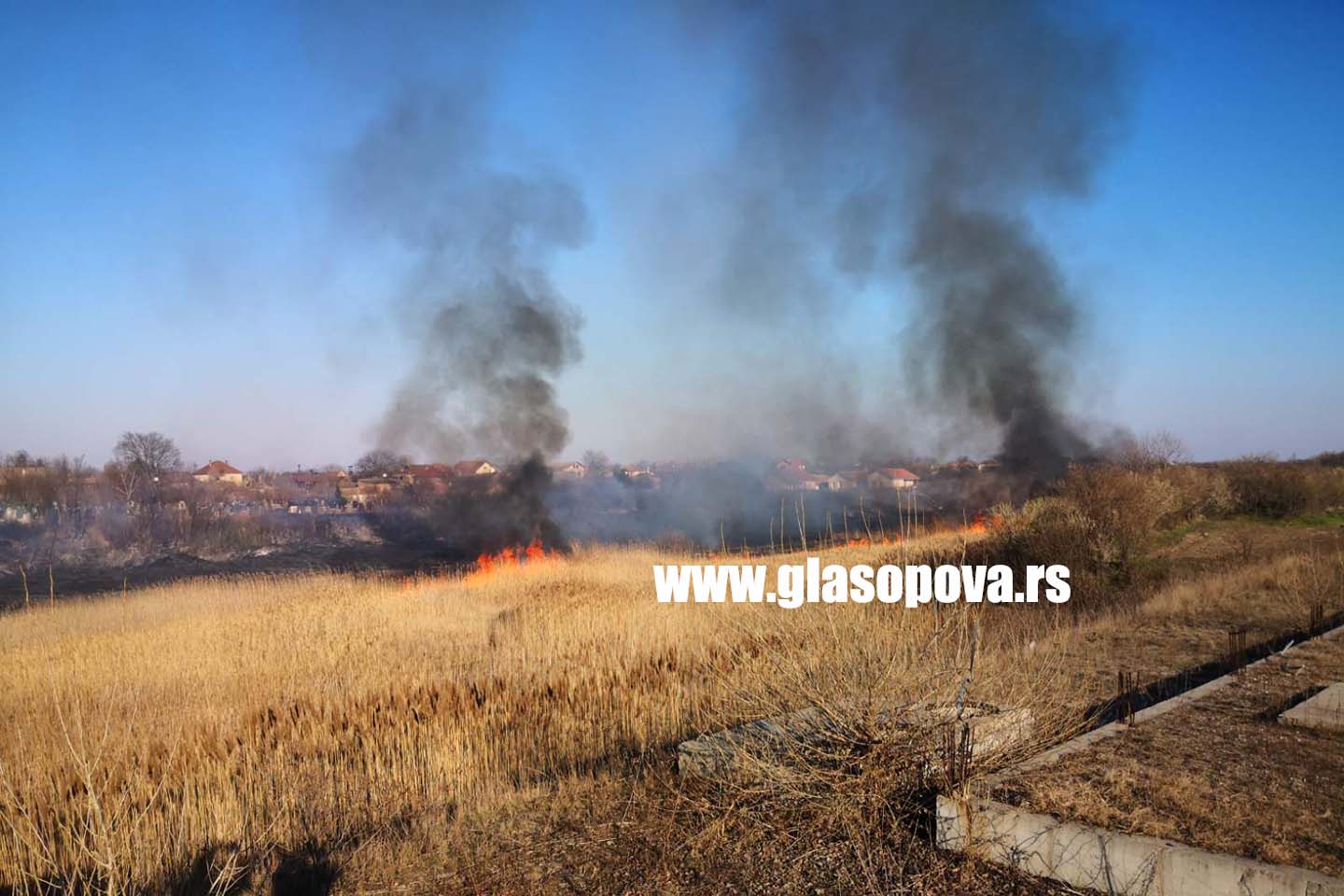 Požar u Opovu: Gorela trska na Selištu