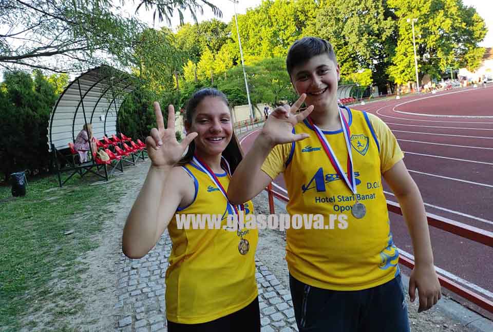 Prvenstvo Vojvodine za mlađe pionire: Dve srebrne medalje za opovačke atletičare