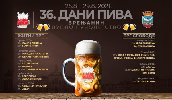 Najava manifestacije: Dani piva u Zrenjaninu od 25. do 29. avgusta