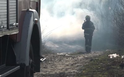 Lokalizovan požar kod malog groblja u Opovu (video)