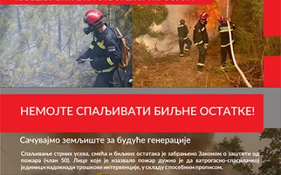 Oprez u letnjim danima zbog povećanog rizika od požara
