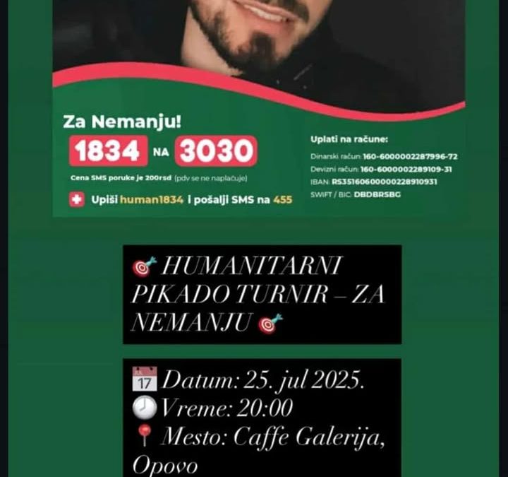 Humanitarni Pikado turnir za našeg sugrađanina Nemanju Manića
