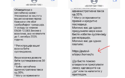 Putem SMS-a stižu poruke o saobraćajnim prekršajima ili prekoračenju brzine – ne otvarajte linkove