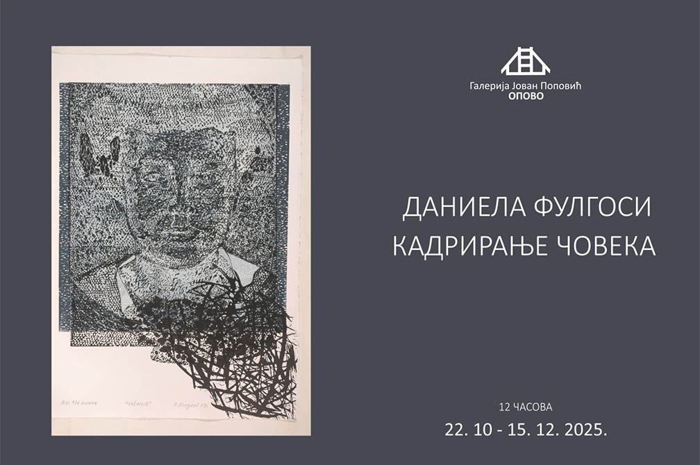 Najava retrospektivne izložbe grafika „Kadriranje čoveka“ umetnice Daniele Fulgosi